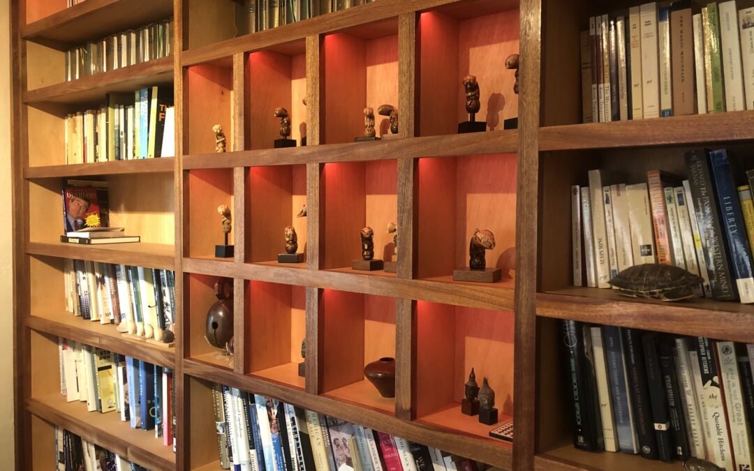 Custom Mahogany Bookcase with LED Lights – Kensington